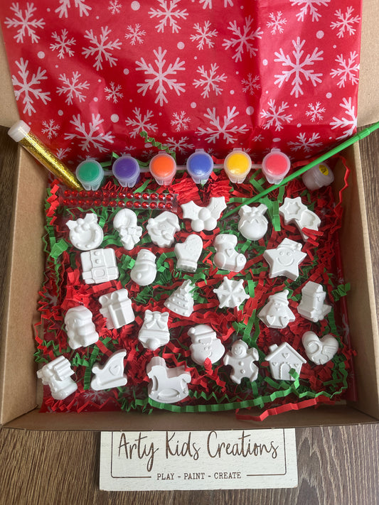 Paint Your Own Advent Calendar ~ Mini Shapes ~ 25 Figures ~ Christmas Countdown~ Xmas Eve Box ~ Stocking Filler