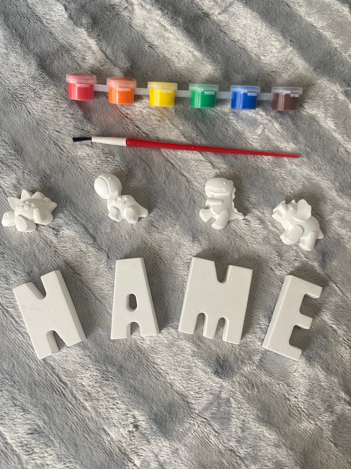 Personalised Paint Your Own Name, craft set, Shapes Dinosaur Unicorn,  rainbow, heart , Kids Crafts, Birthday, Stocking Filler, painting kit