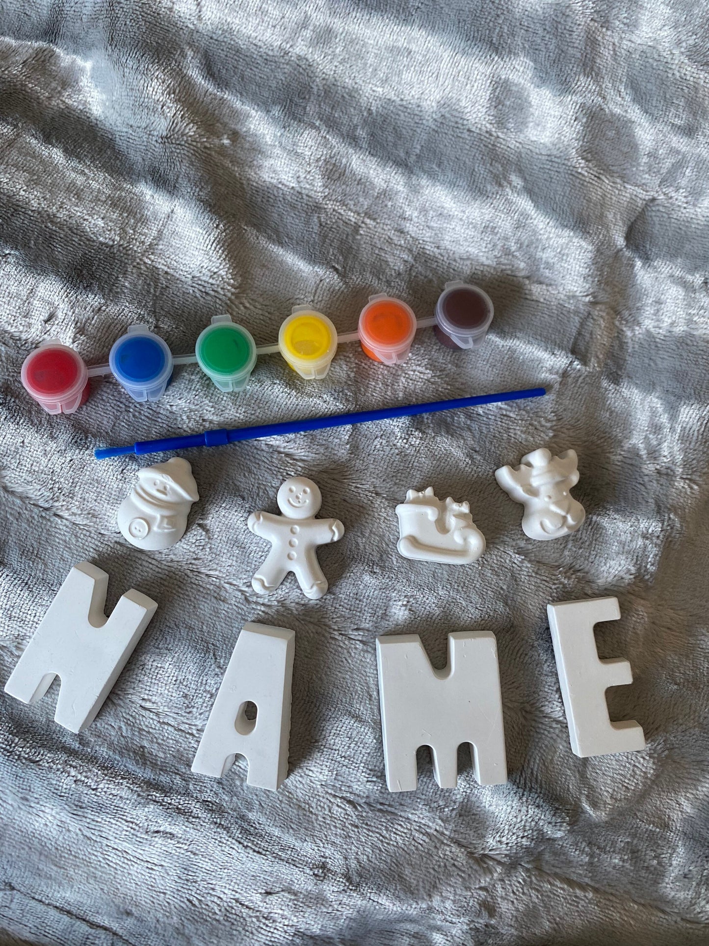 Personalised Paint Your Own Name~  Christmas Edition ~ Snowman ~ Reindeer ~ Gingerbread Man~ Sleigh~ Stocking Filler~ Xmas Eve Box ~ Gift ~