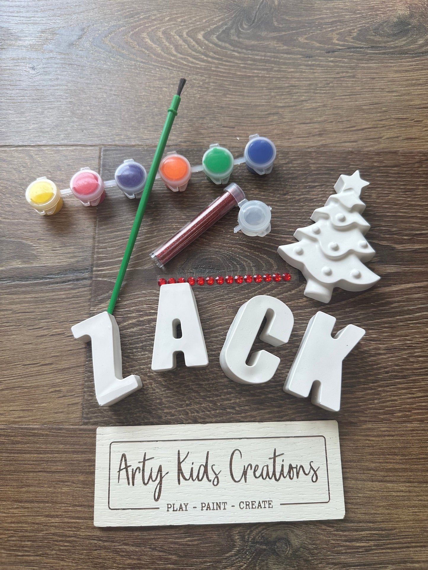 Paint Your Own Name Kit Chritmas Edition ~Personalised ~ Kids Craft Set  ~ Handmade ~  Christmas Eve Box ~ Stocking Filler~ Xmas Crafts